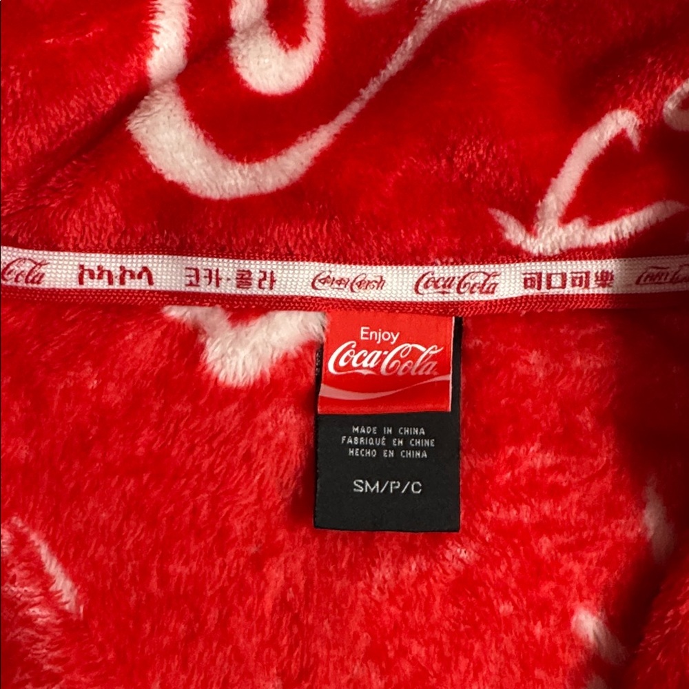 2/$10 Coca Cola Small Red Fleece Hoodie - Picture 3 of 4